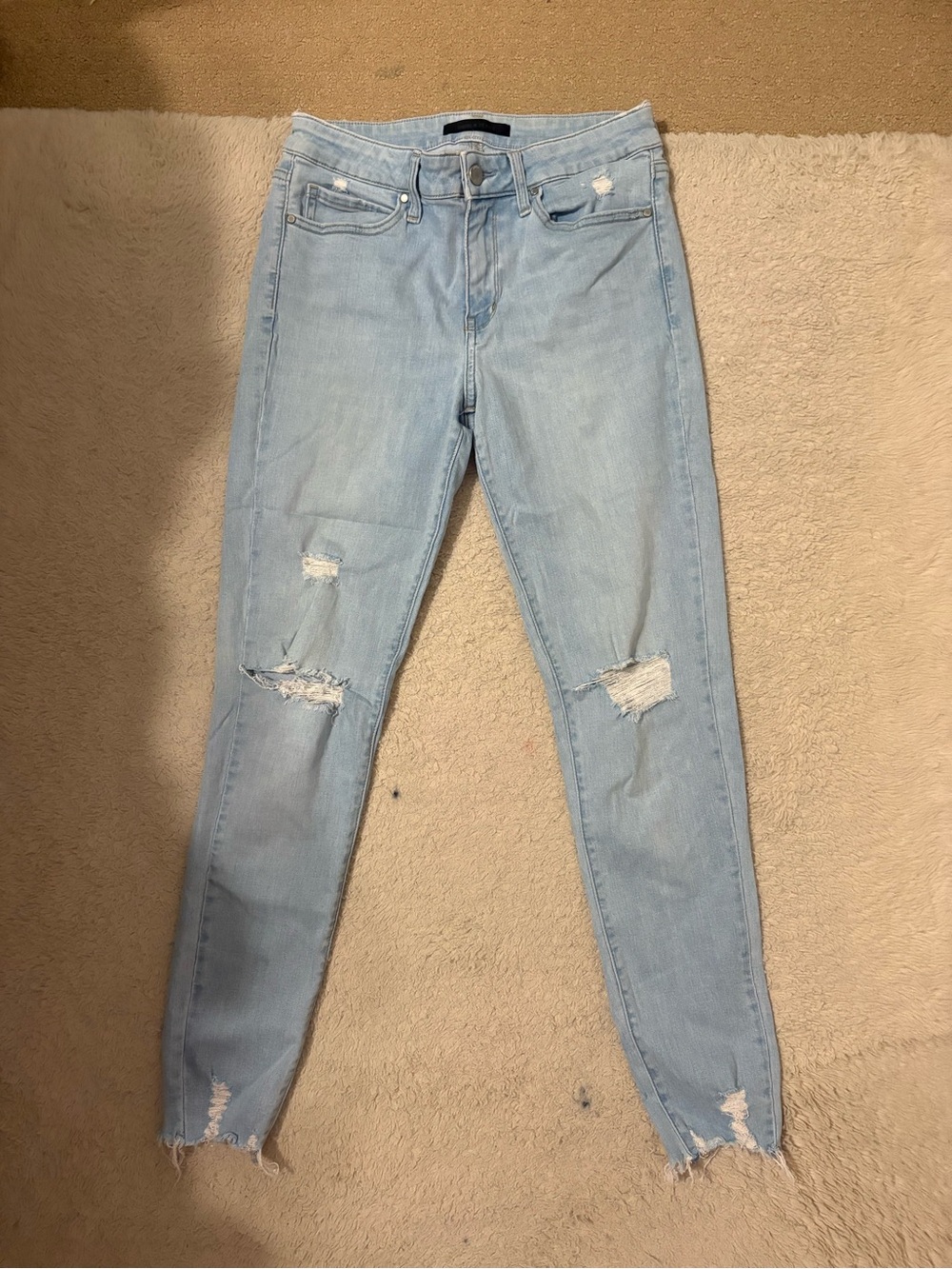 Uniqlo Light Blue Distressed Skinny Jeans